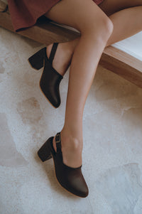 Savage Leather Slingback Heels