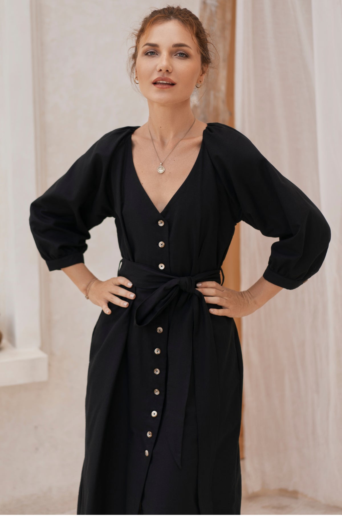 Selene Belted Midi Dress (Sale)