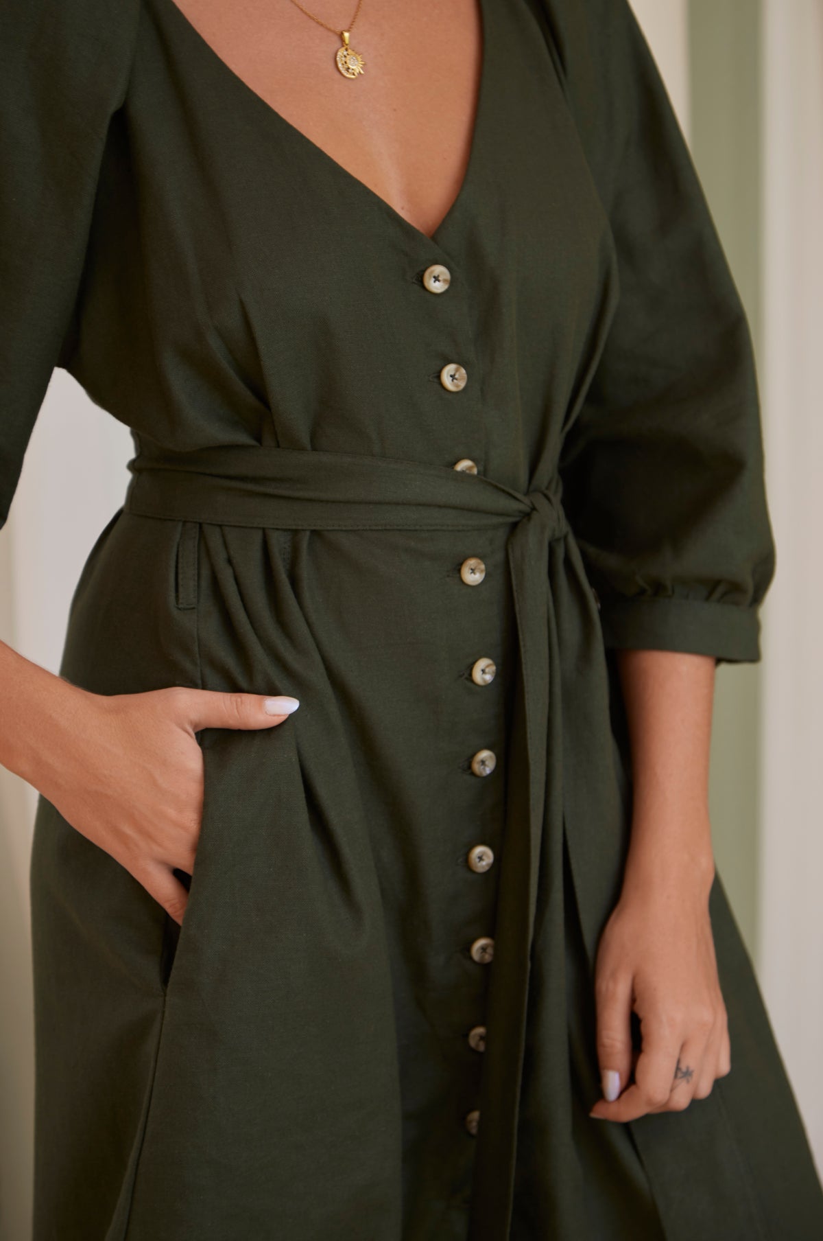 Selene Belted Midi Dress (Sale)