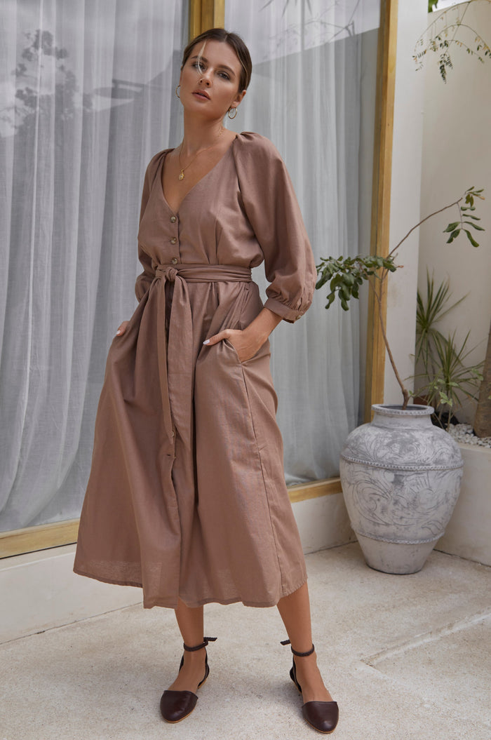 Selene Belted Midi Dress (Sale)