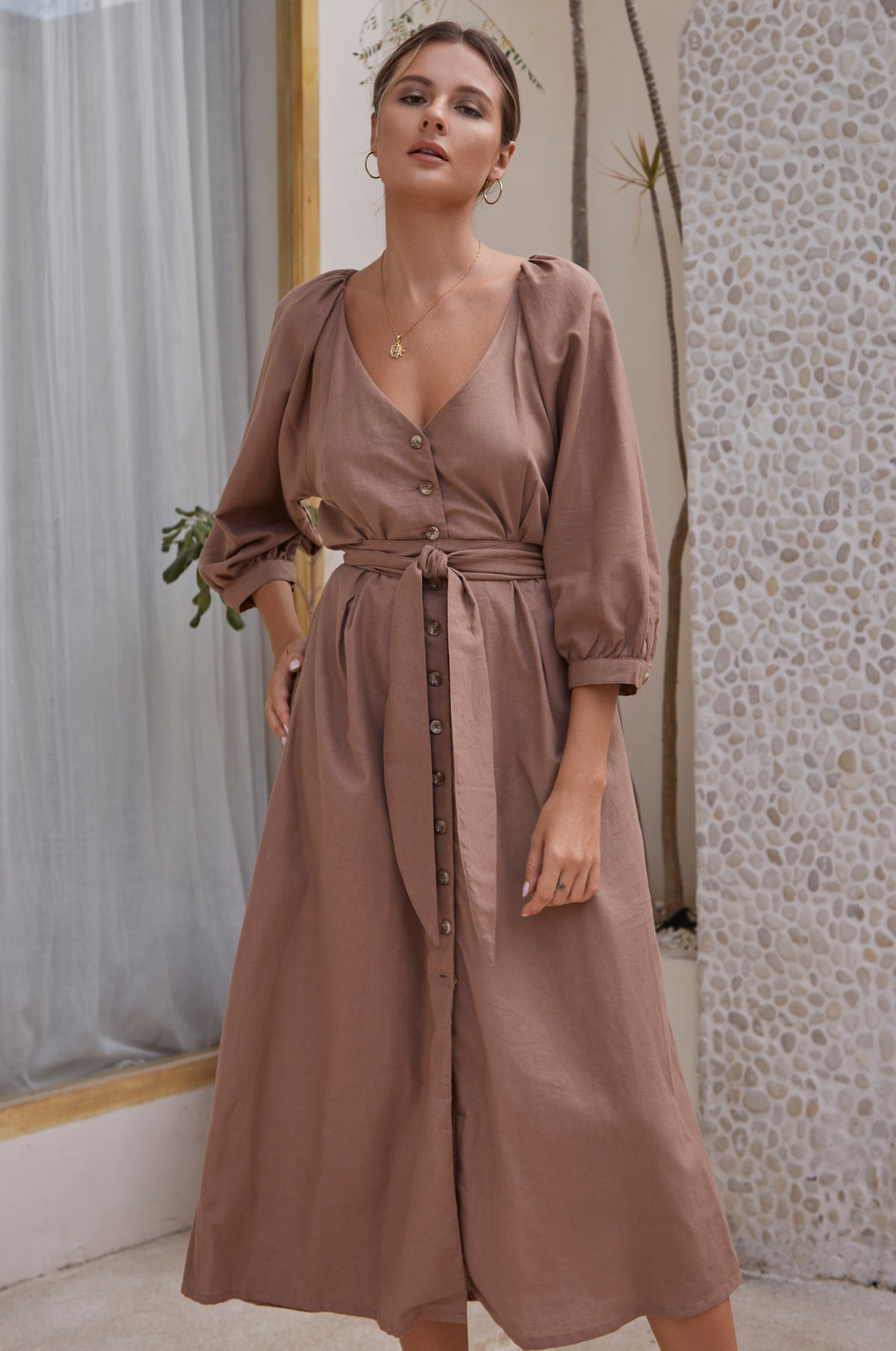 Selene Belted Midi Dress (Sale)