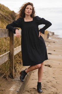 Biarritz Smocked Mini Linen Dress
