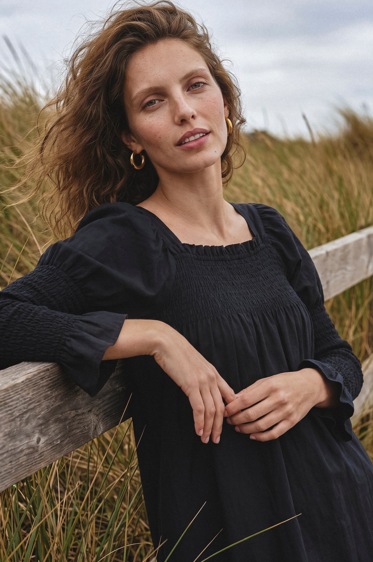 Biarritz Smocked Mini Linen Dress