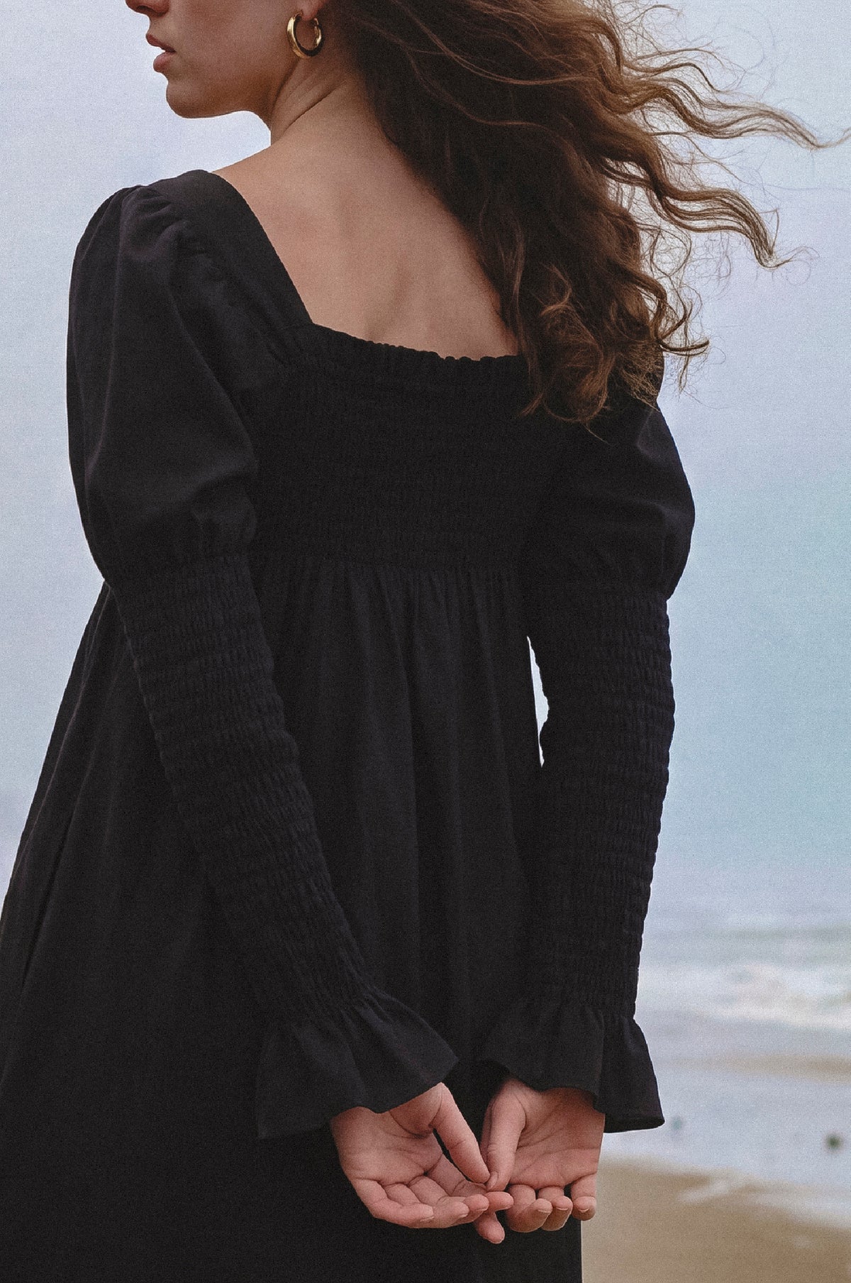 Biarritz Smocked Mini Linen Dress