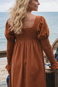 Biarritz Smocked Mini Linen Dress