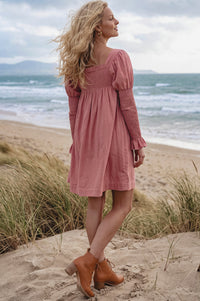 Biarritz Smocked Mini Linen Dress