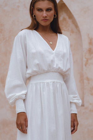 
                  
                    Carla Long Sleeve Linen Dress
                  
                