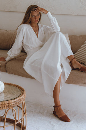 
                  
                    Carla Long Sleeve Linen Dress
                  
                