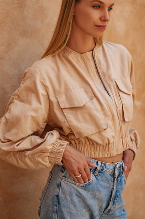 
                  
                    Denver Linen Bomber Jacket
                  
                