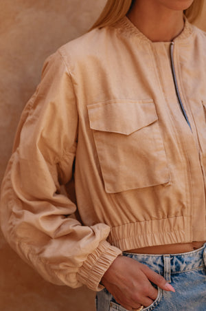
                  
                    Denver Linen Bomber Jacket
                  
                