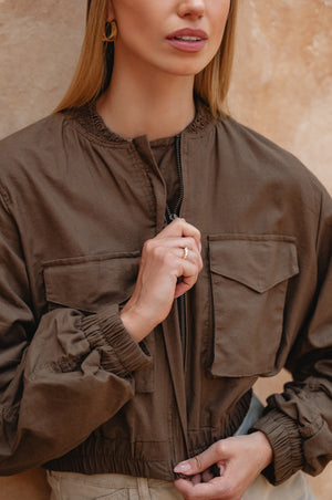 
                  
                    Denver Linen Bomber Jacket
                  
                