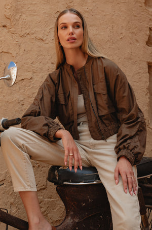
                  
                    Denver Linen Bomber Jacket
                  
                