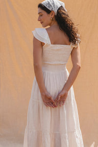 Giuseppina Smocked Linen Midi Dress