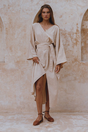 
                  
                    Hana Linen Kimono Dress
                  
                