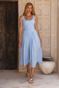 Indira Smocked Midi Dress