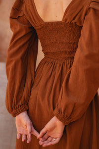Narcisa Puff Sleeve Linen Dress