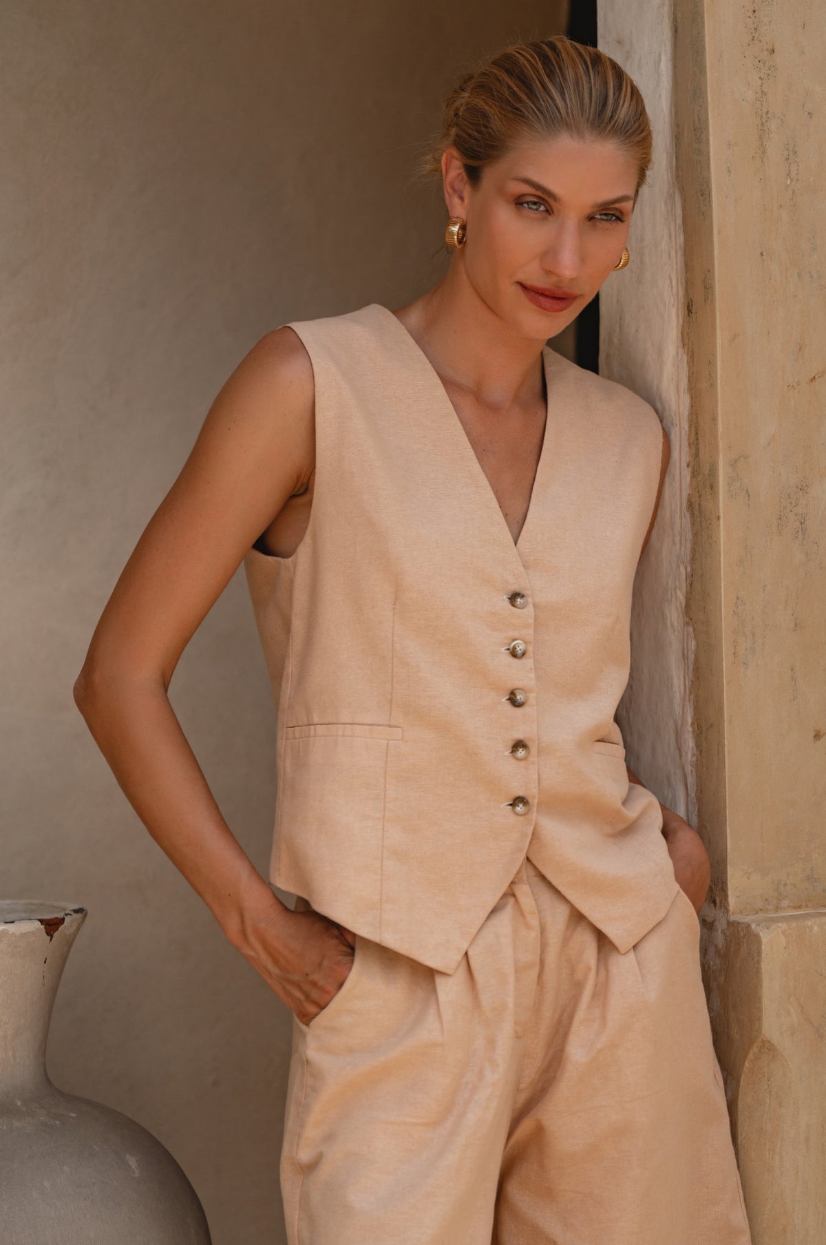 Paige Linen Vest