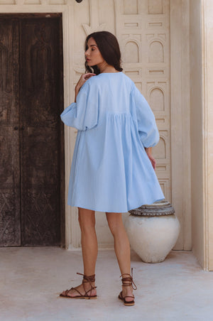 
                  
                    Palmira Handcrafted Linen Mini Dress
                  
                