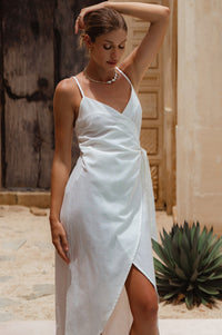 Seville Linen Wrap Dress