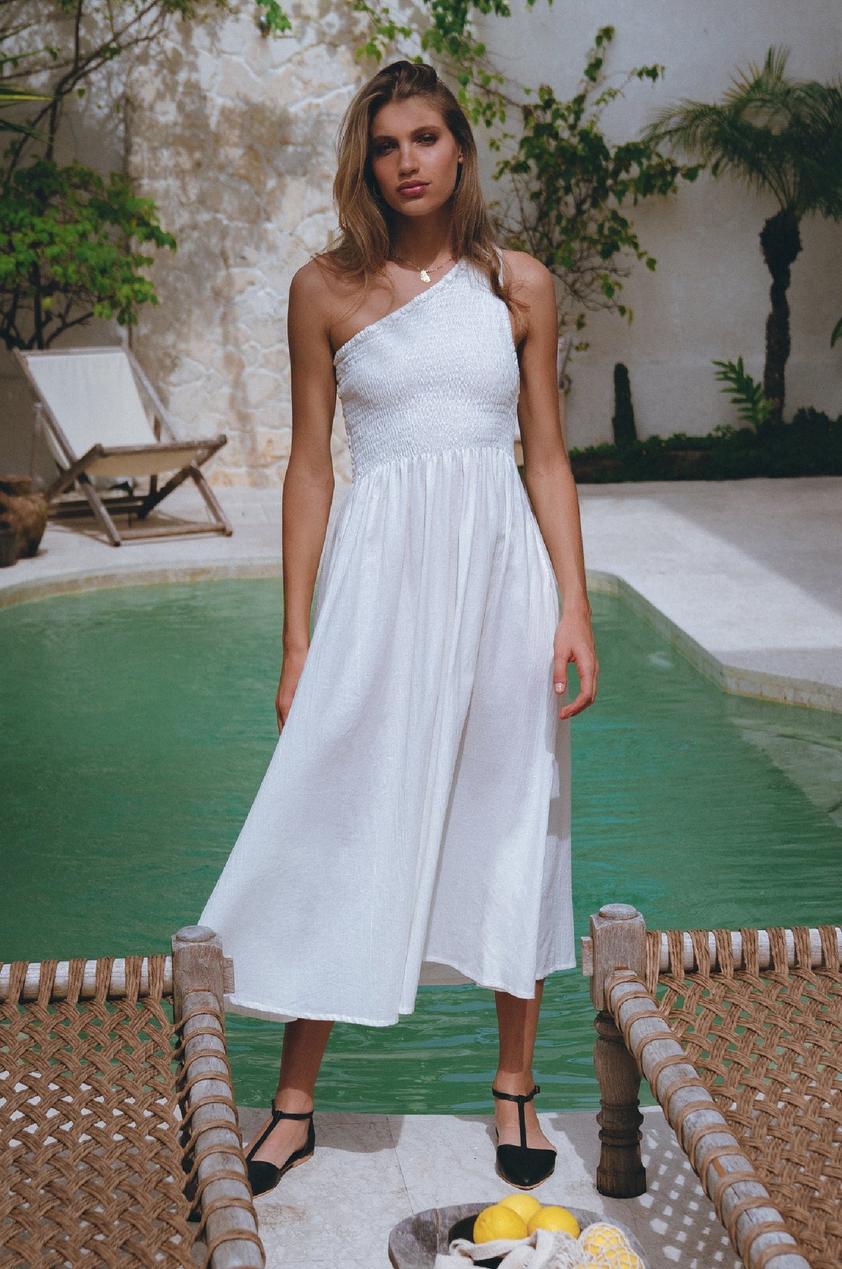 Alina One Shoulder Linen Dress (Sale)