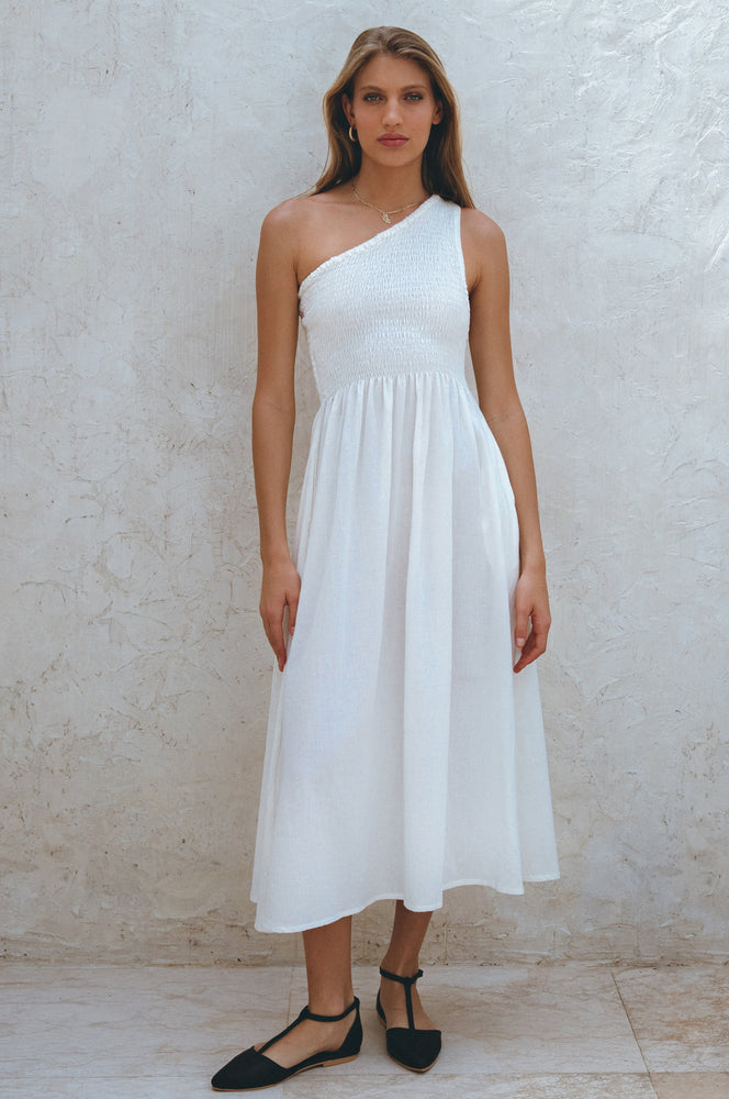
                  
                    Alina One Shoulder Linen Dress
                  
                