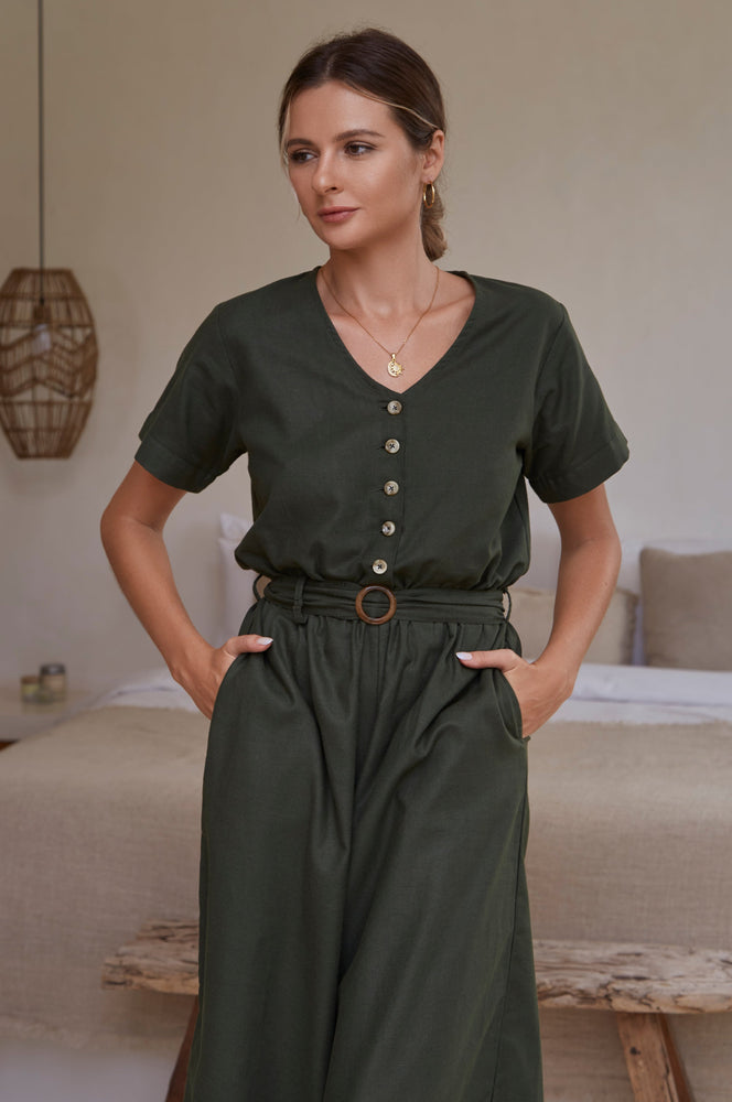 
                  
                    Evora Linen Jumpsuit
                  
                