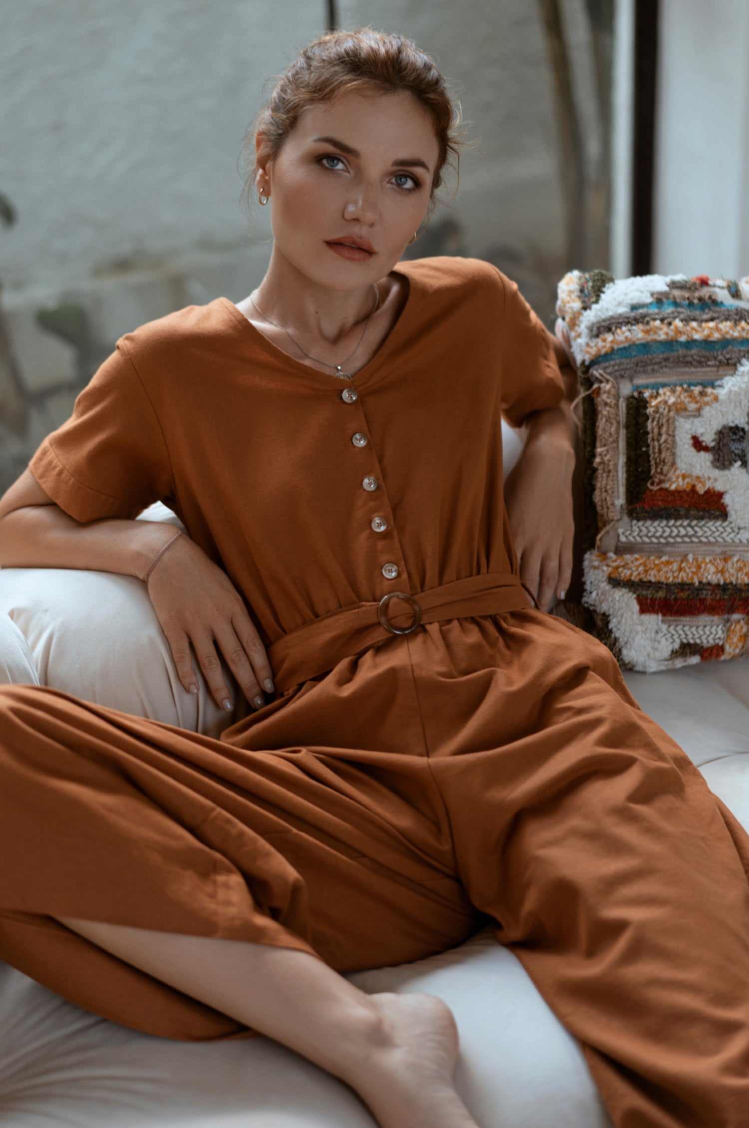 poláura HERITAGE RIBBON ROMPERS ブラウン Heritage Brown Romper and