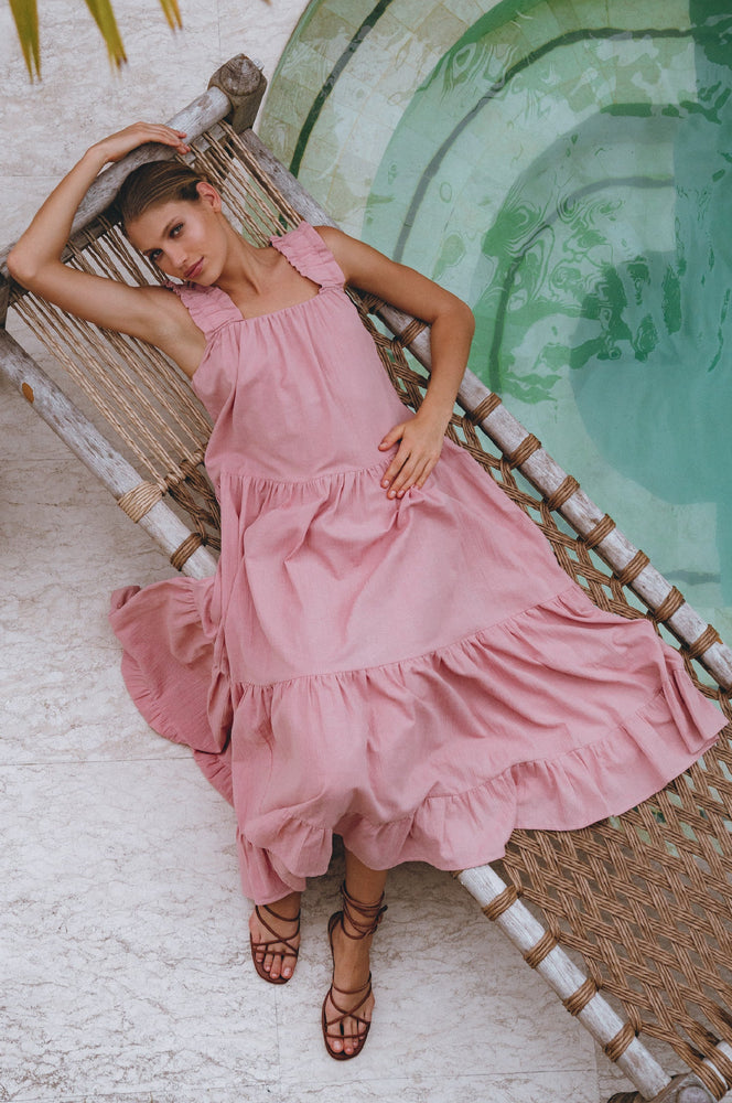 
                  
                    La Palma Linen Maxi Dress
                  
                