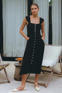 Mira Linen Midi Dress