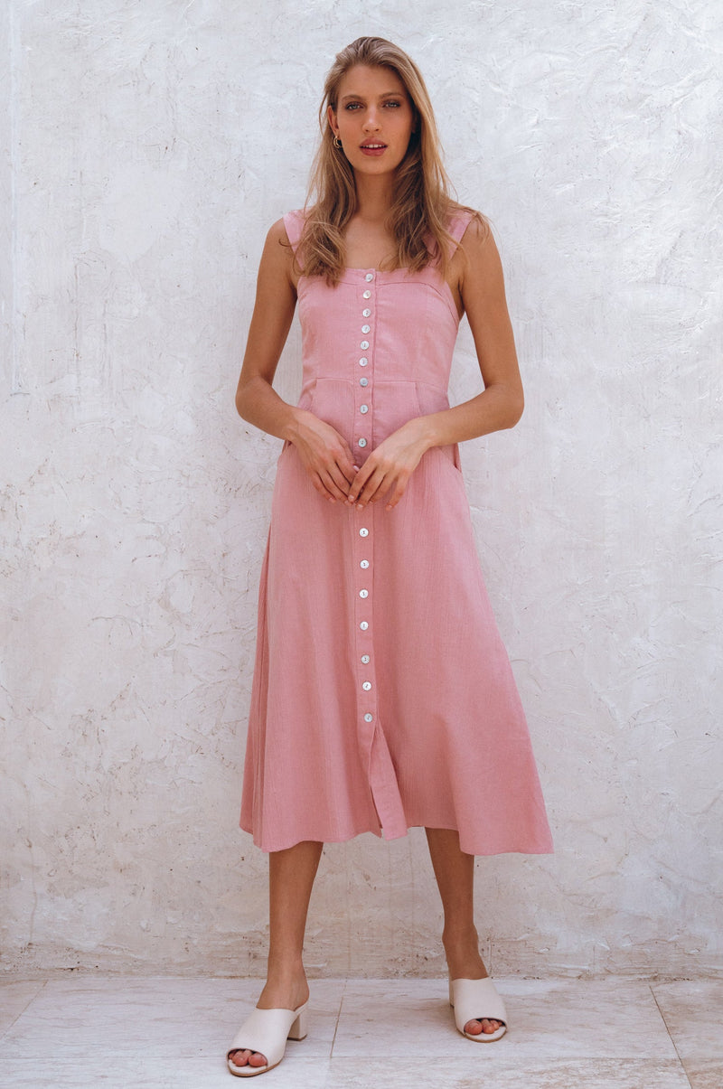 Mira Linen Midi Dress