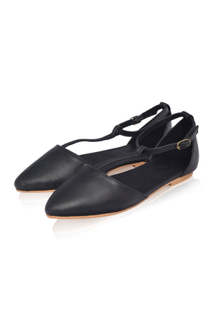 
                  
                    Paula Pointy Leather Flats
                  
                