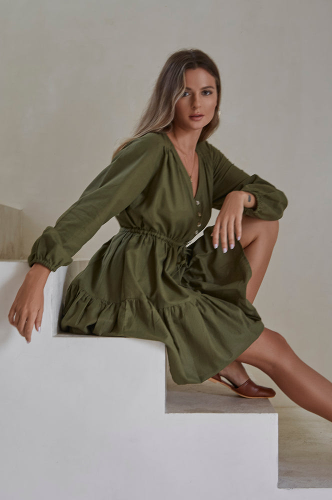 
                  
                    Positano Linen Mini Dress
                  
                