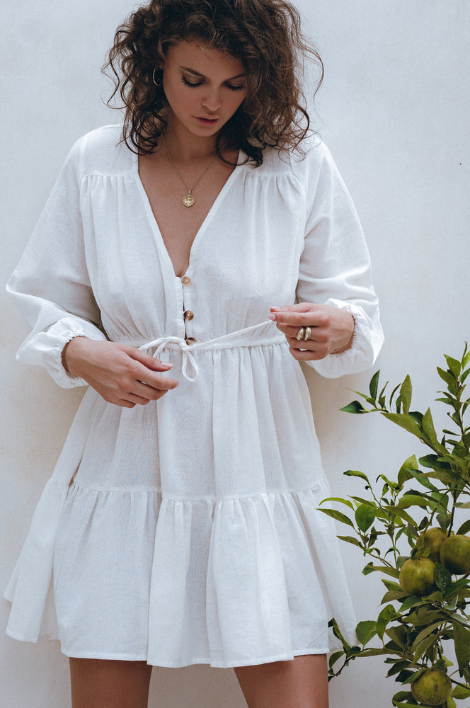 
                  
                    Positano Linen Mini Dress
                  
                