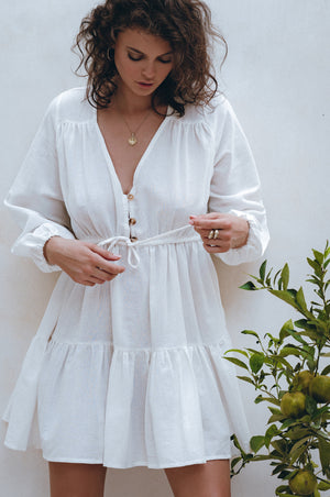 
                  
                    Positano Linen Mini Dress
                  
                