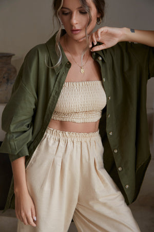 
                  
                    Romania Oversized Linen Shirt
                  
                