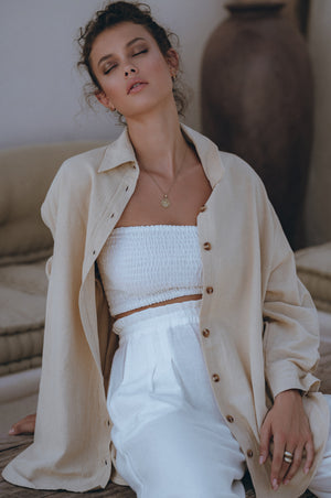 
                  
                    Romania Oversized Linen Shirt
                  
                