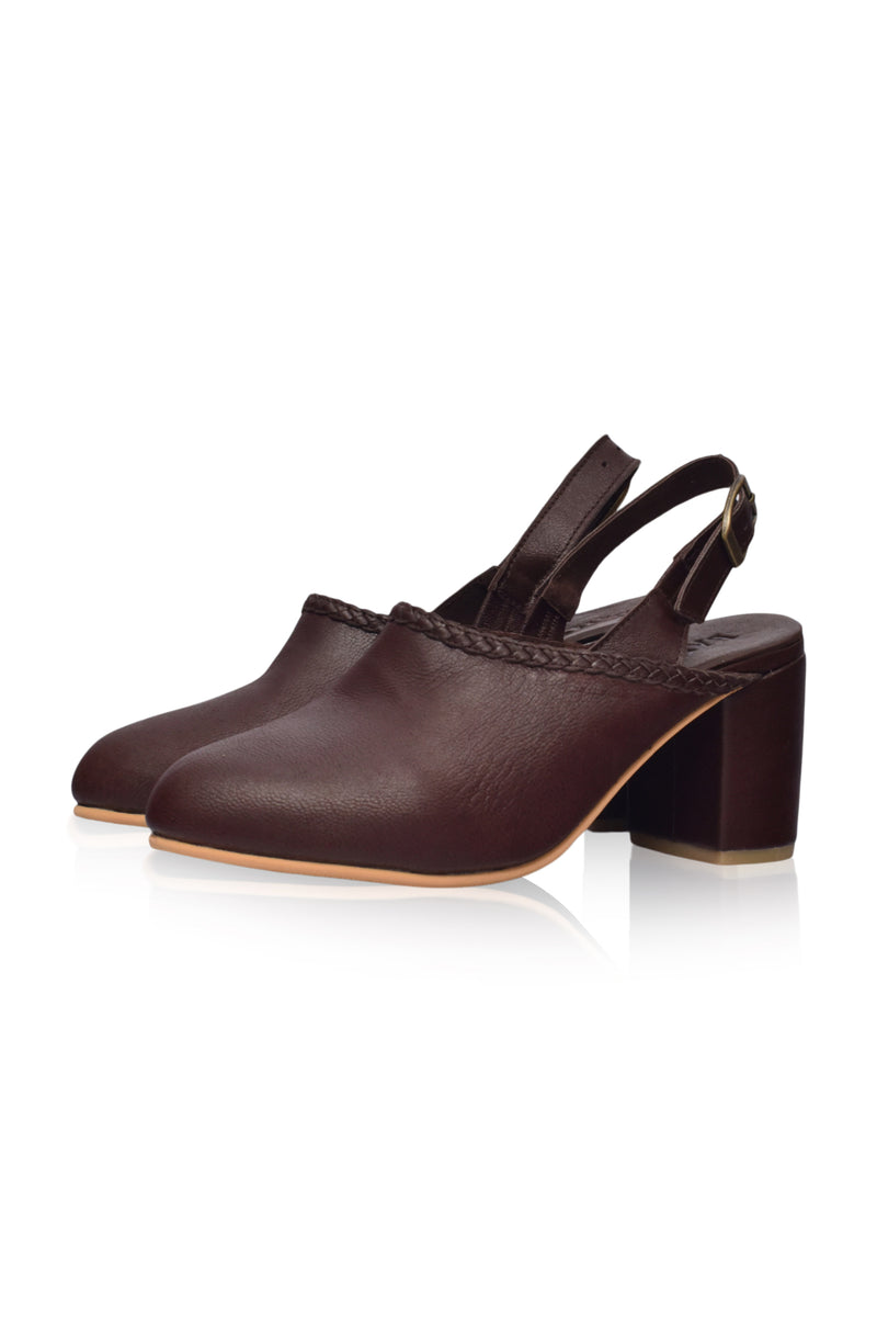 Savage Leather Slingback Heels (Sz. 4, 7.5 & 9)