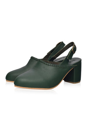 
                  
                    Savage Leather Slingback Heels
                  
                