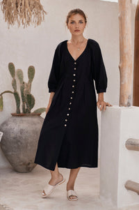Selene Belted Midi Dress