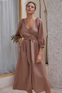 Selene Belted Midi Dress
